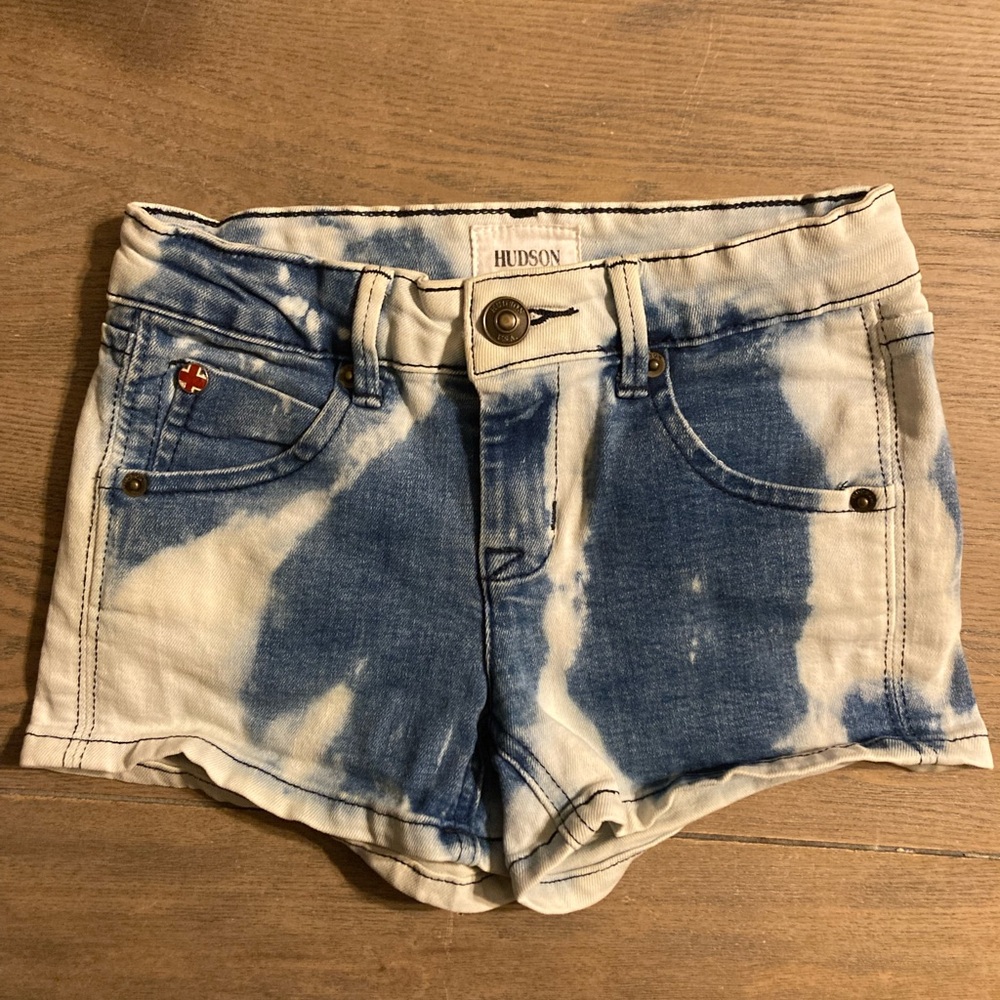 EUC Hudson Jeans White and Blue Girls Jean Shorts 8T